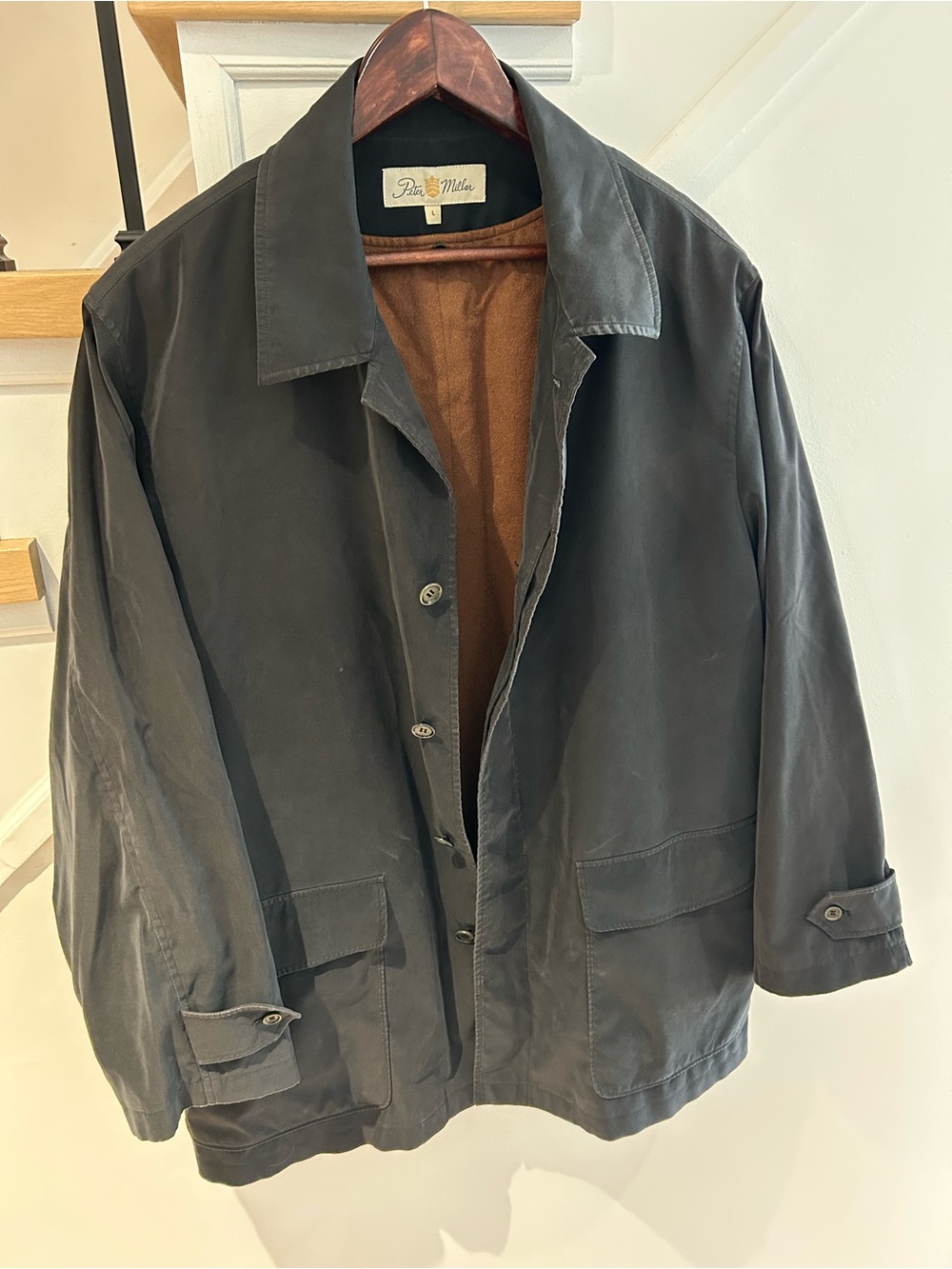 Peter Millar Black Lightweight Jacket with Brown Lining